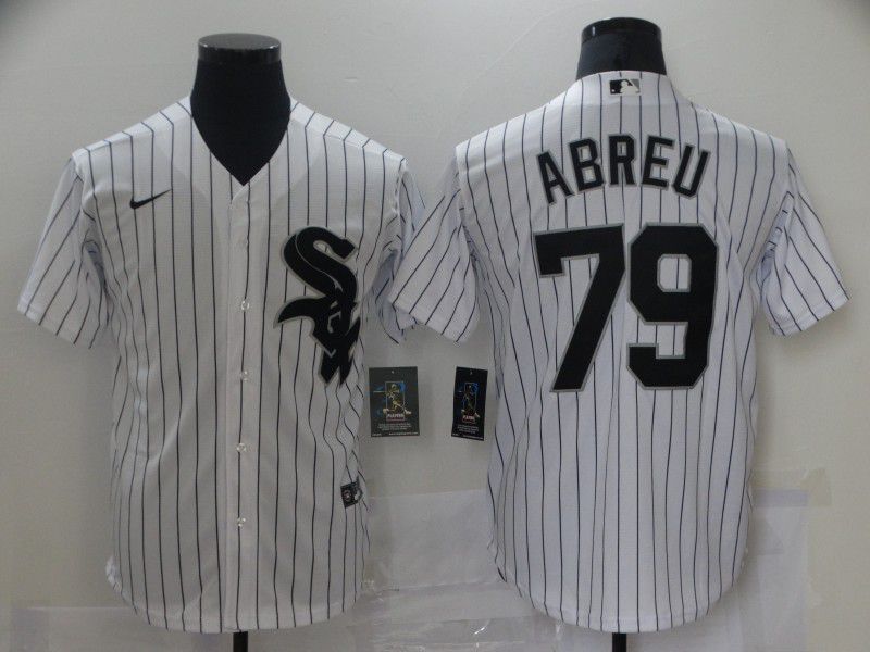 Men Chicago White Sox #79 Abreu White Game Nike 2021 MLB Jersey